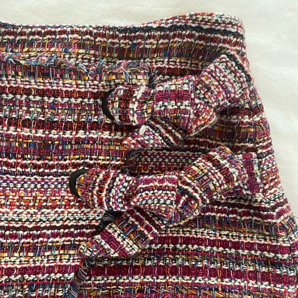 Halogen Asymmetrical Grommet Tie Tweed Skirt - Picture 6 of 8